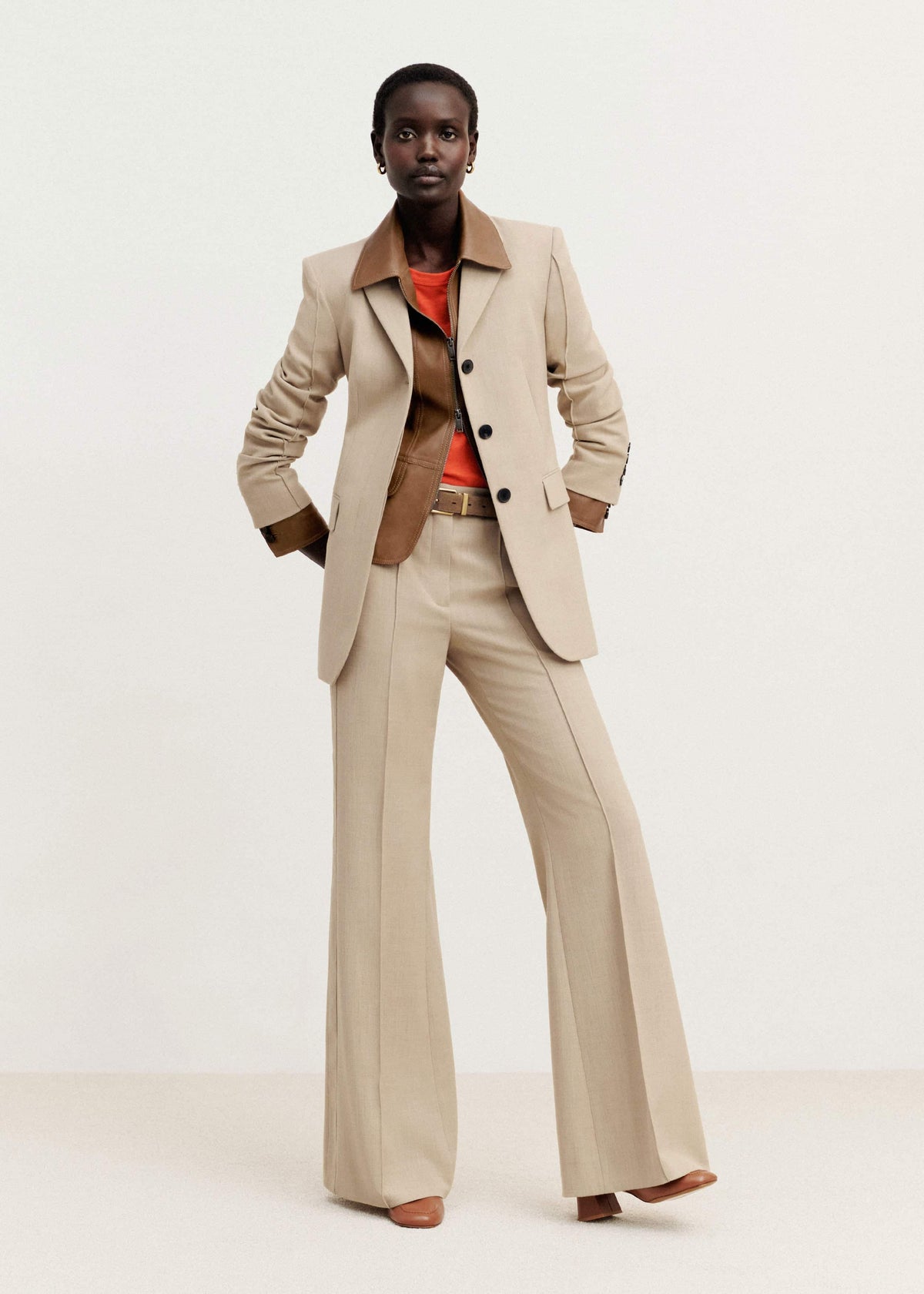 ME+EM Clothing Sand Tailored Leg Elongator Pant