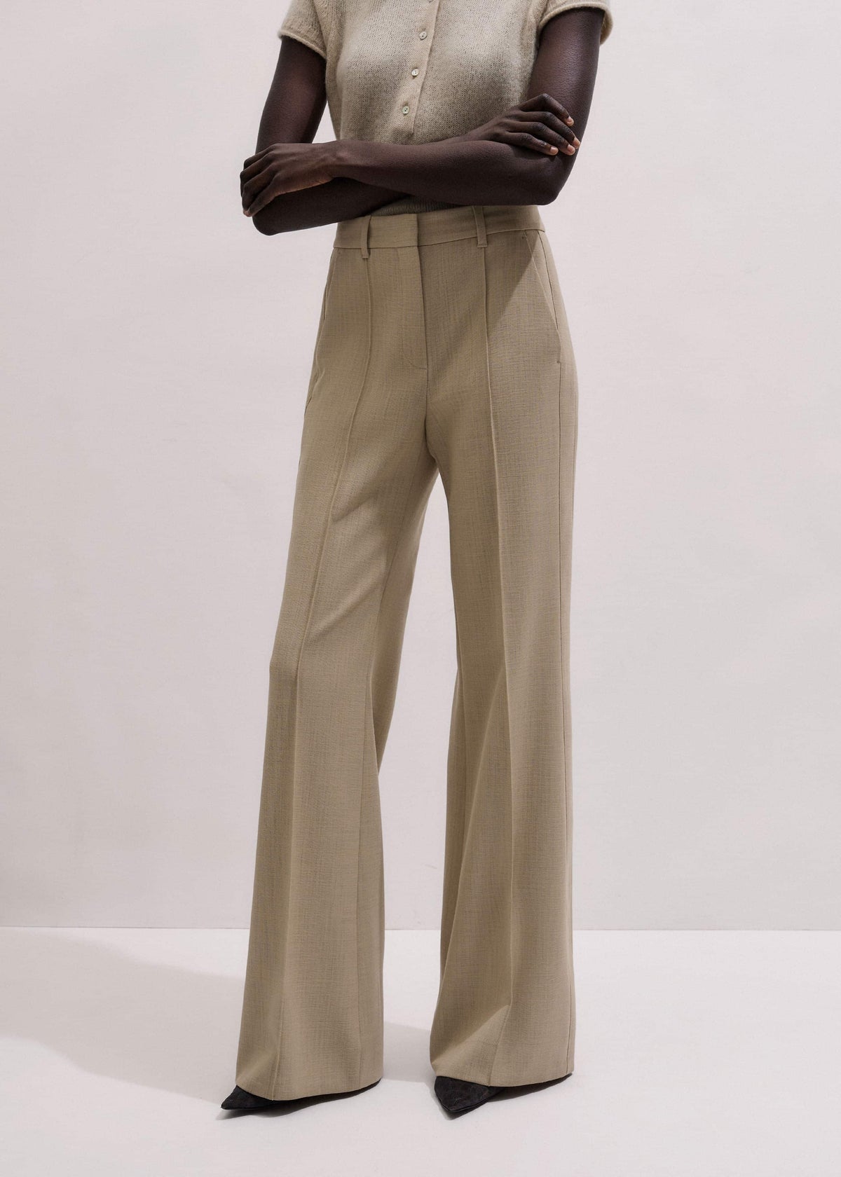 ME+EM Clothing Sand Tailored Leg Elongator Pant