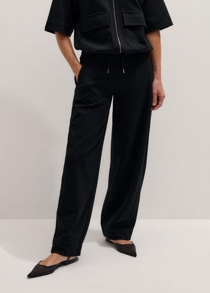 ME+EM Clothing Black Luxe Travel Tailoring Barrel-Leg Pant