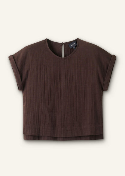 ME+EM Clothing Brown Cheesecloth T-Shirt