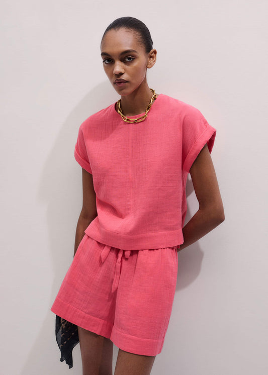 ME+EM Clothing Pink Cheesecloth Summer T-Shirt
