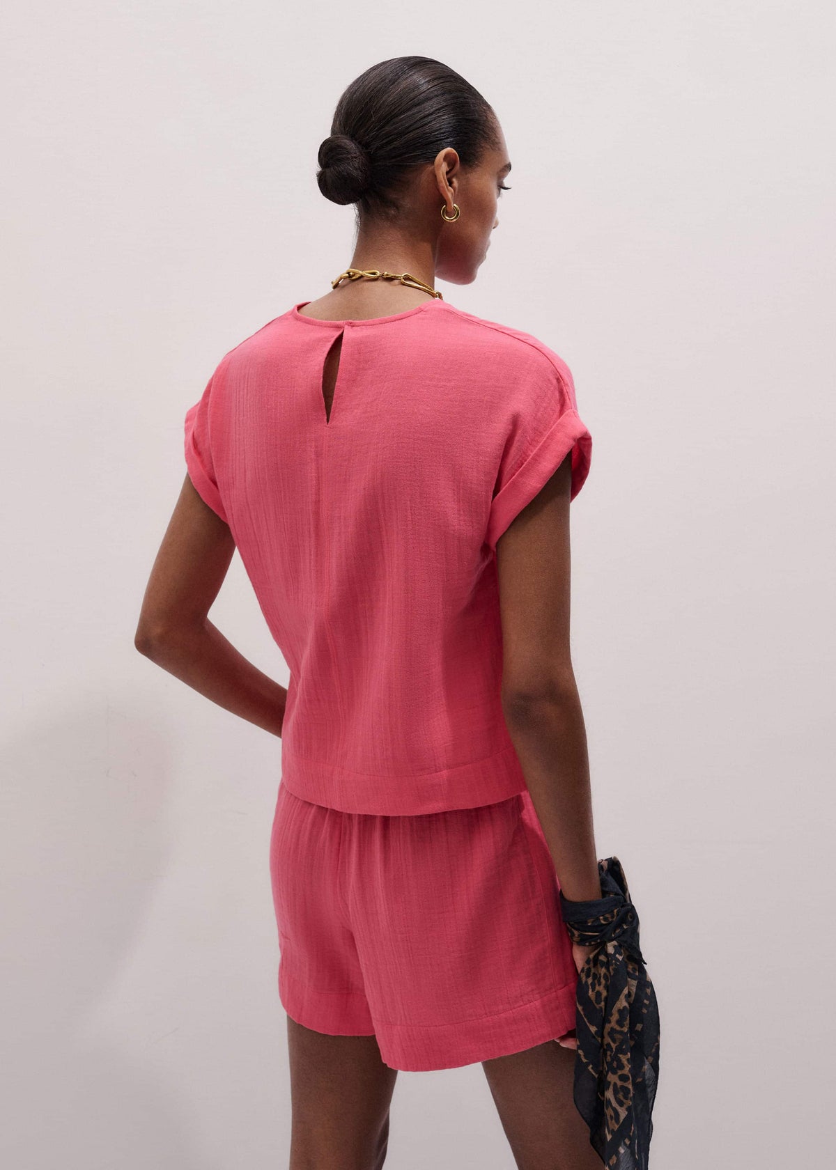 ME+EM Clothing Pink Cheesecloth Summer T-Shirt