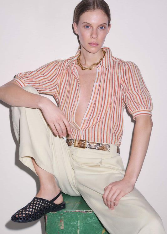 ME+EM Clothing Pink Stripe Summer Blouse