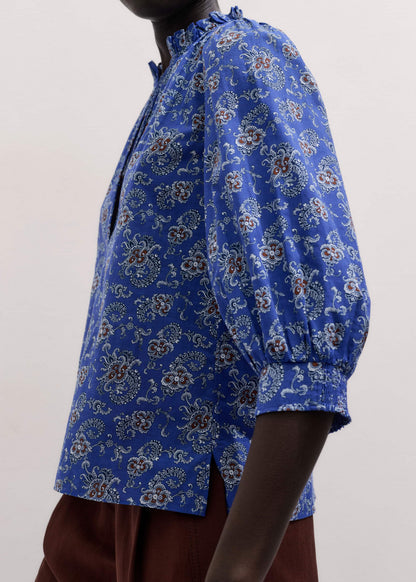 ME+EM Clothing Blue Paisley Print Straight Blouse