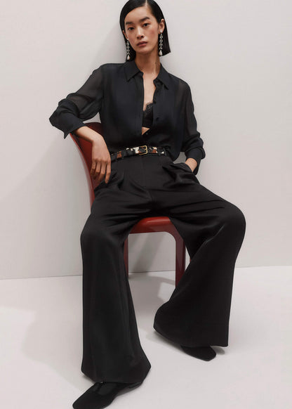 ME+EM Clothing Black Sheer Silk Evening Blouse