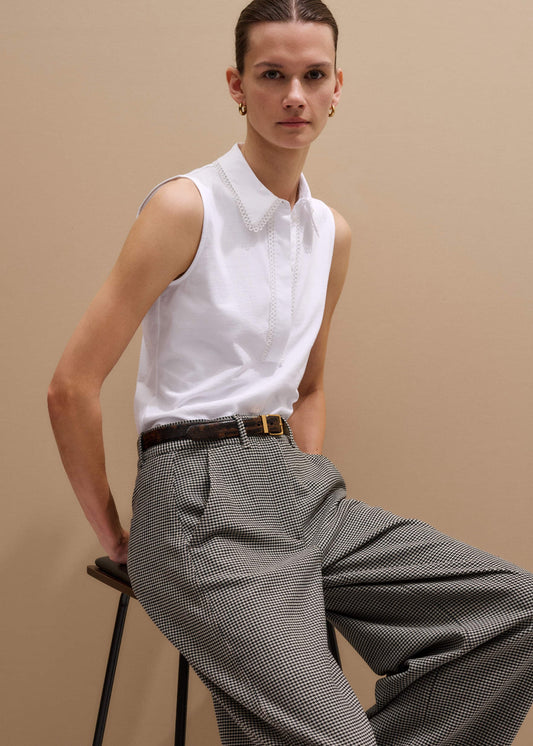 ME+EM Clothing White Collared Layering Tank