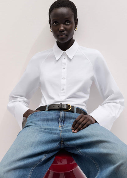 ME+EM Clothing White Raglan Shirt Layering Top