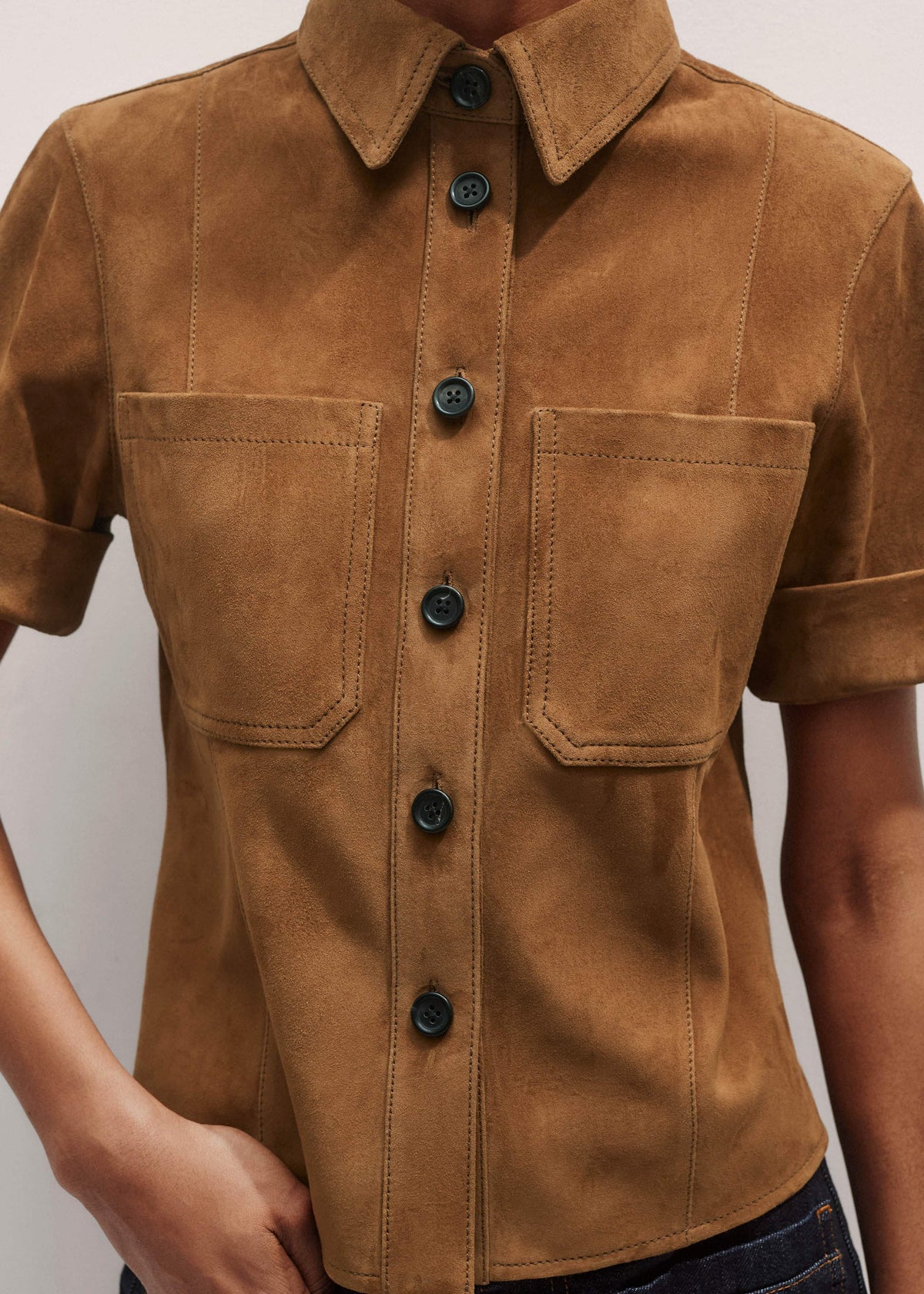 ME+EM Clothing Brown Paneled Shirt