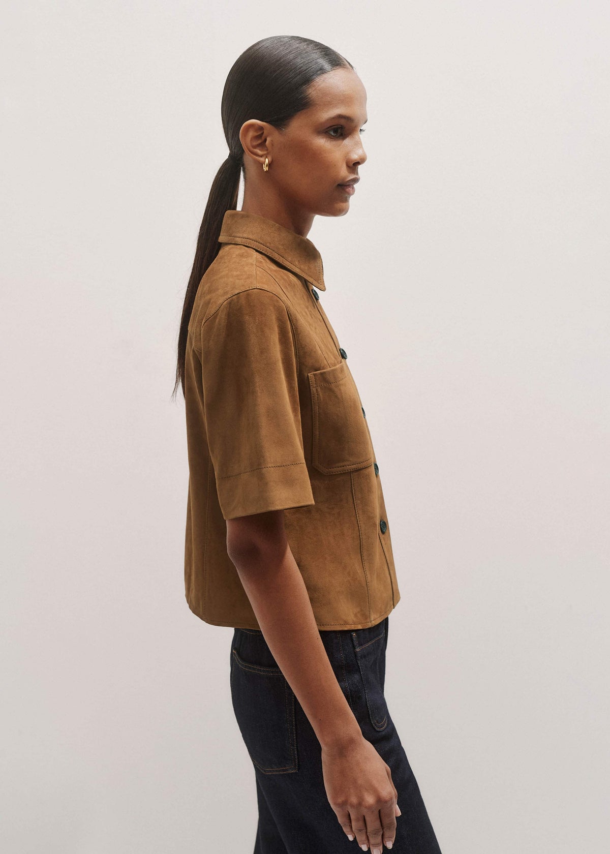 ME+EM Clothing Brown Paneled Shirt