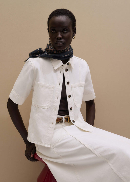 ME+EM Clothing White Paneled Shirt