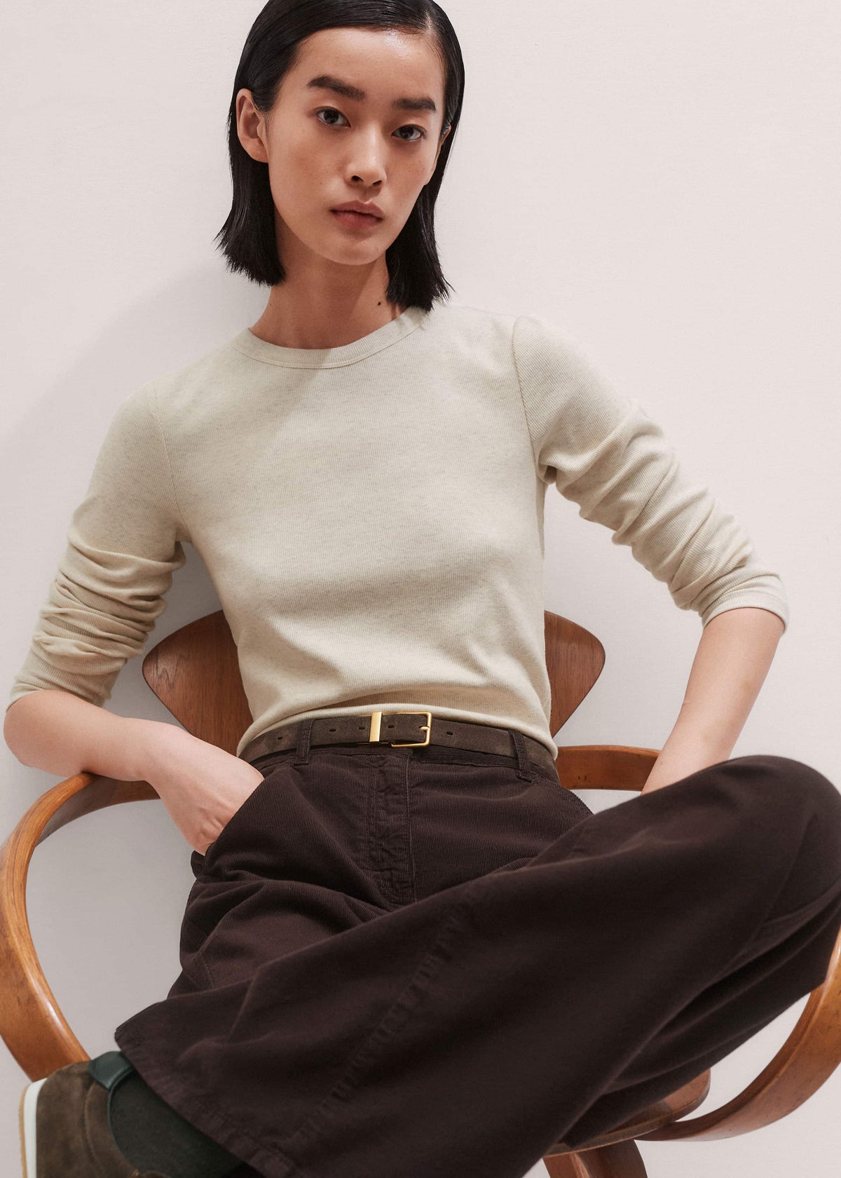 ME+EM Clothing Cream Perfect Basic Top