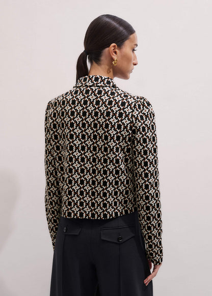 ME+EM Clothing Navy Graphic Jacquard Zip-Through Jacket