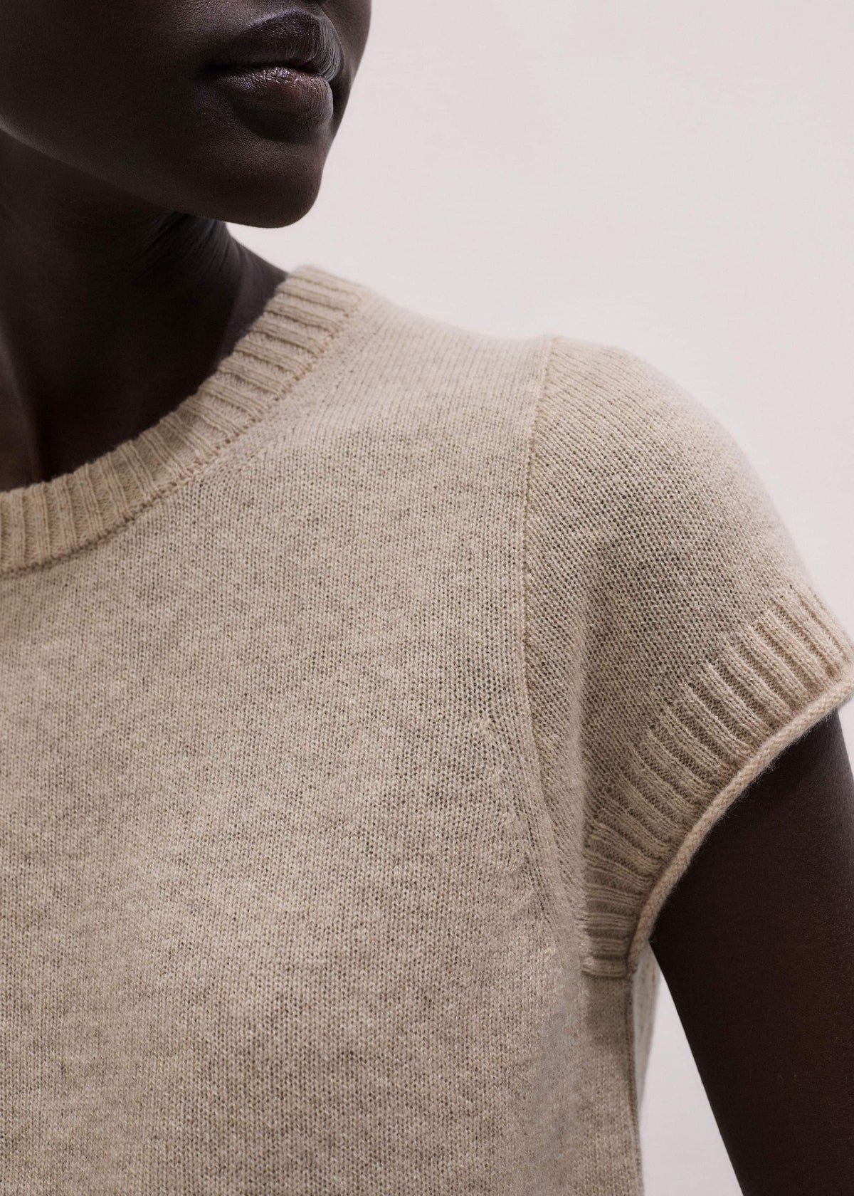 ME+EM Clothing Oatmeal Cashmere Shrunken Knit Baby Tee