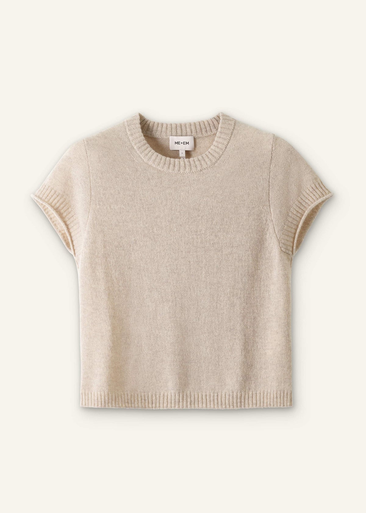 ME+EM Clothing Oatmeal Cashmere Shrunken Knit Baby Tee