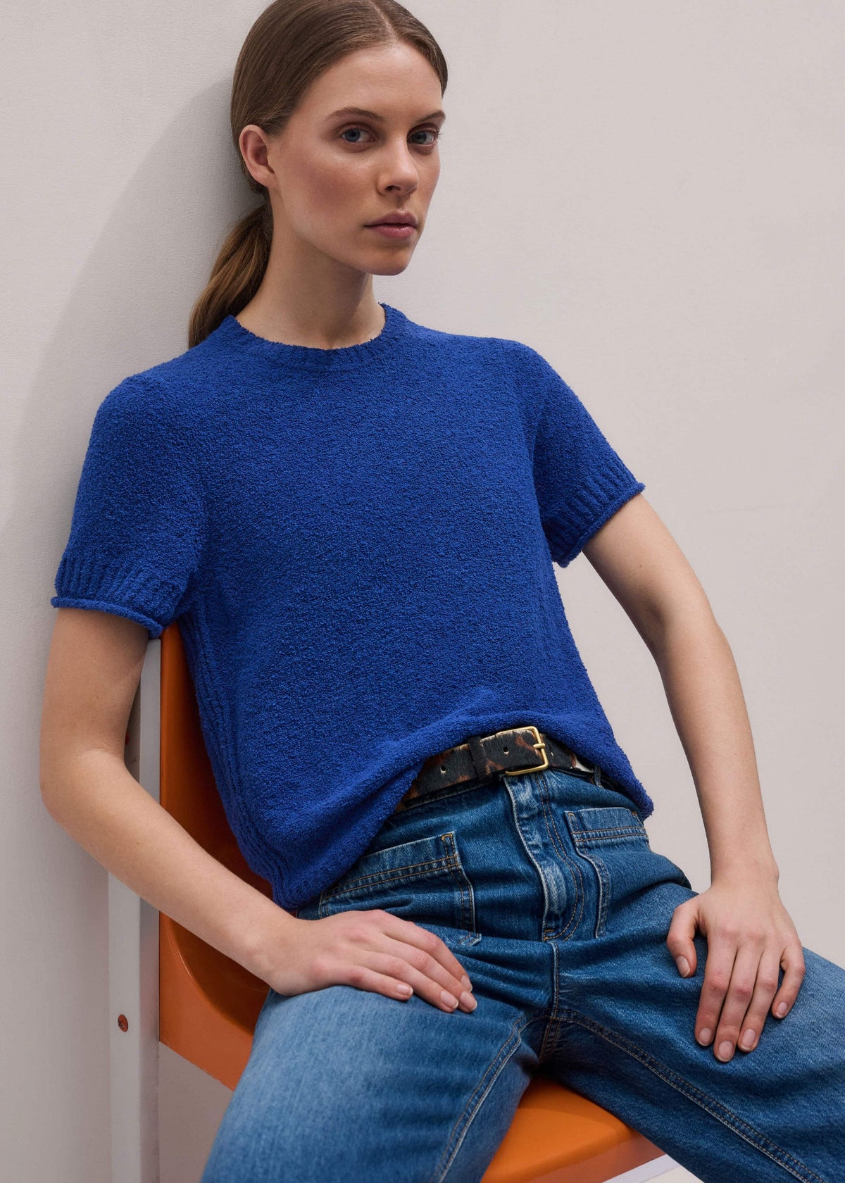 ME+EM Clothing Blue Straight Knit Tee