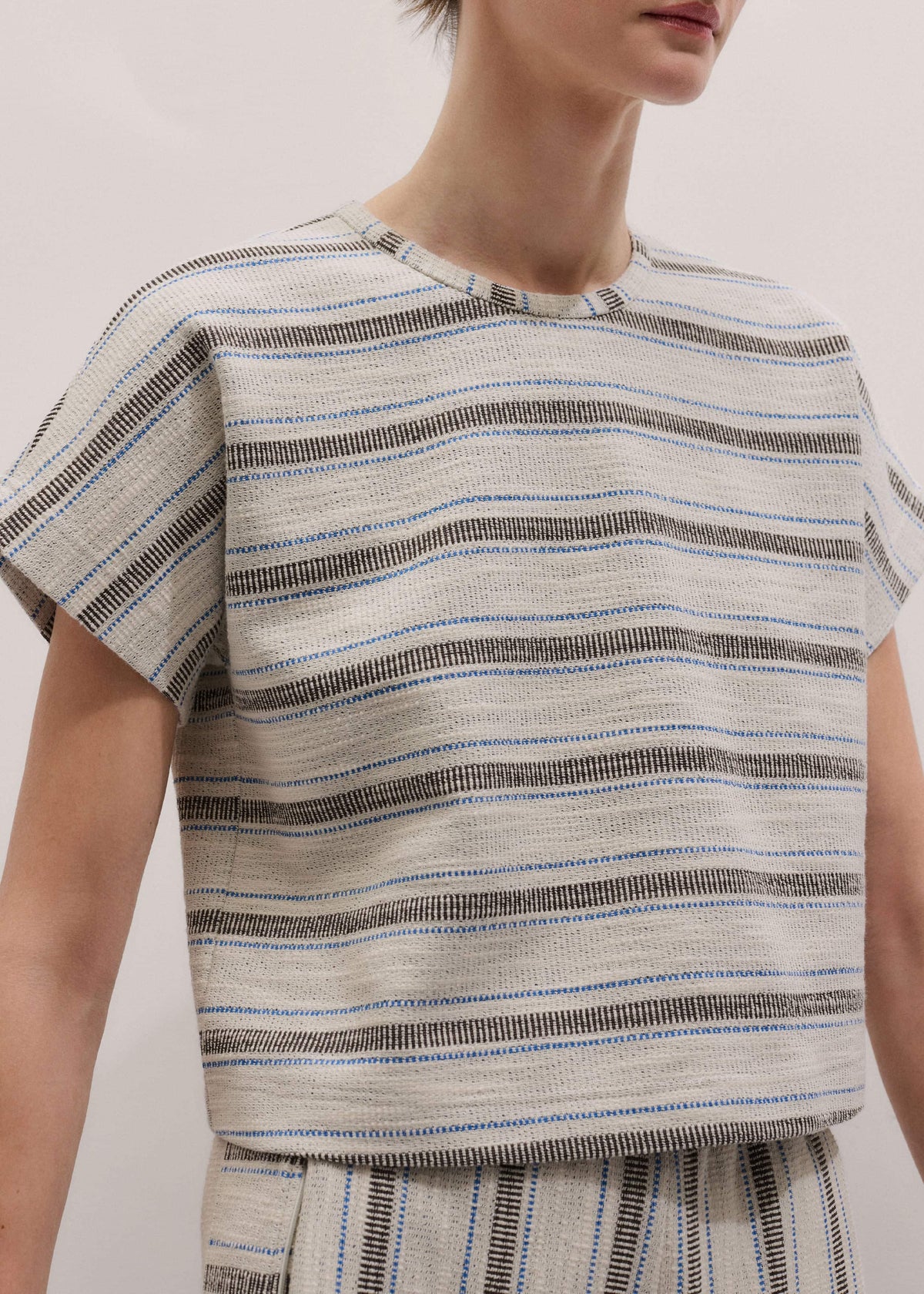 ME+EM Clothing Cream Stripe Tee