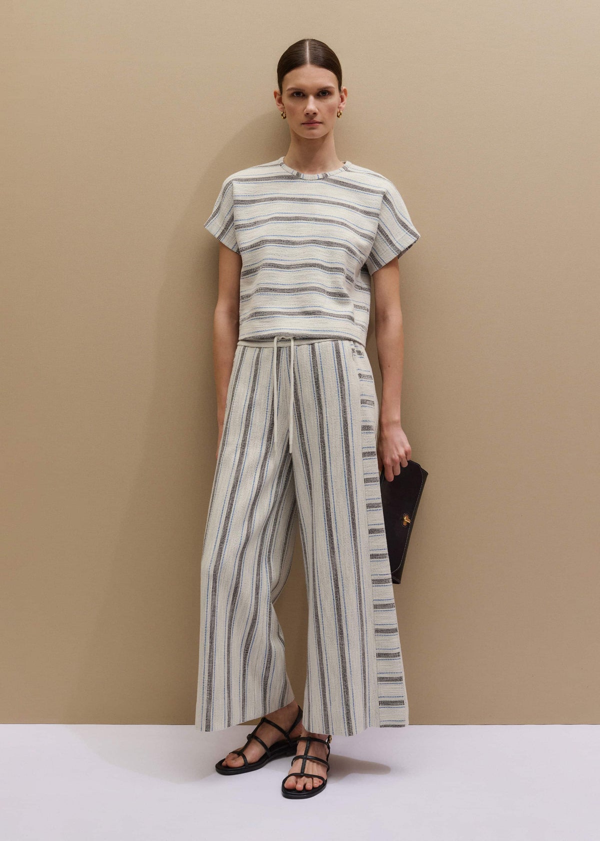 ME+EM Clothing Cream Stripe Tee