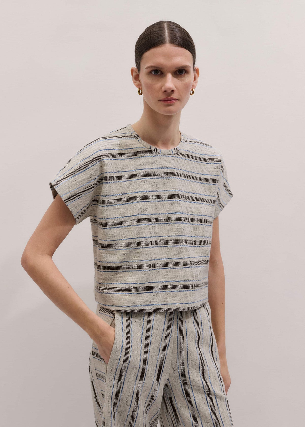 ME+EM Clothing Cream Stripe Tee