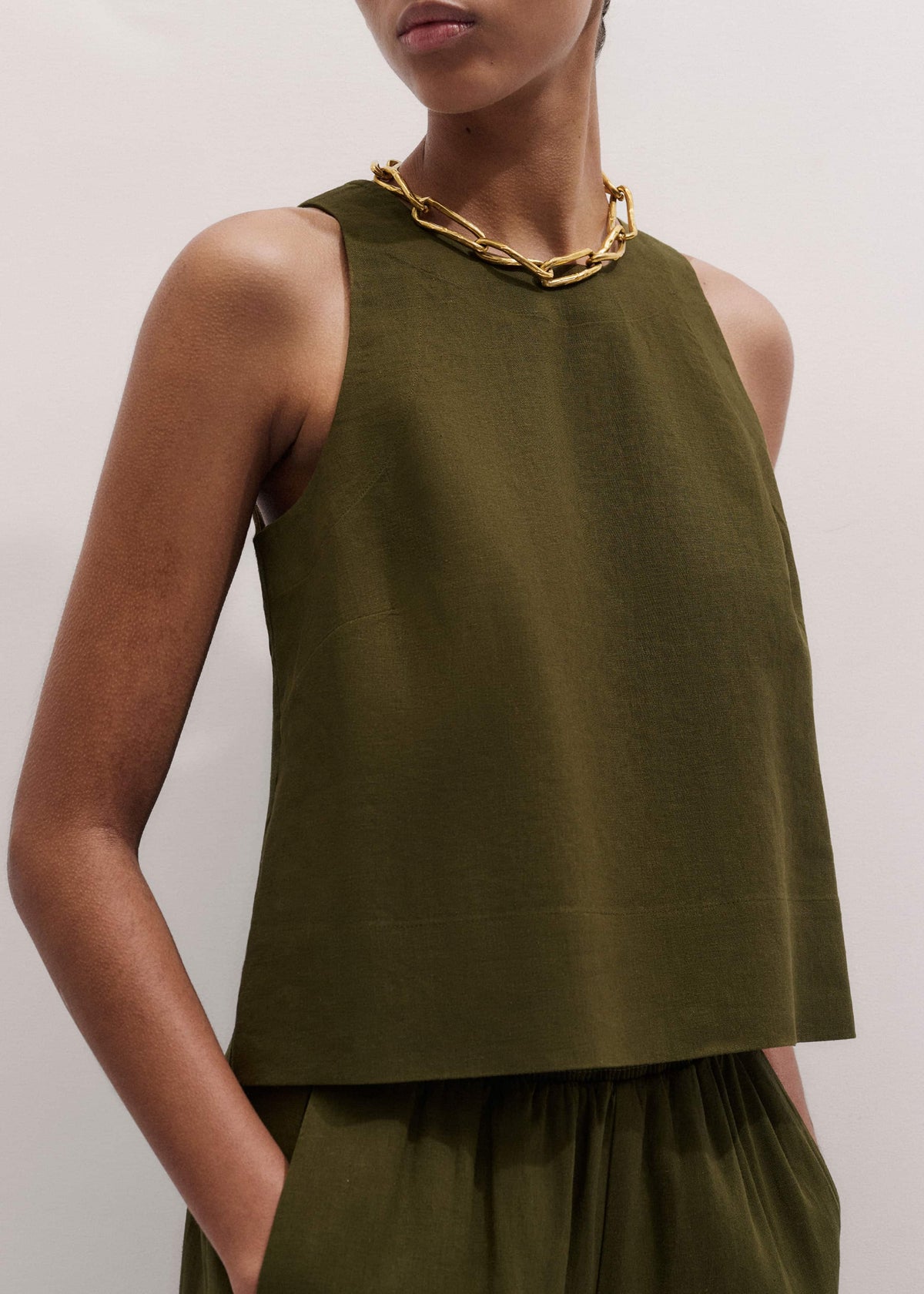 ME+EM Clothing Olive Green Shell Crop Top