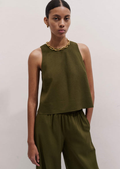 ME+EM Clothing Olive Green Shell Crop Top