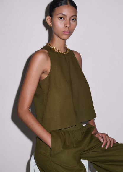 ME+EM Clothing Olive Green Shell Crop Top