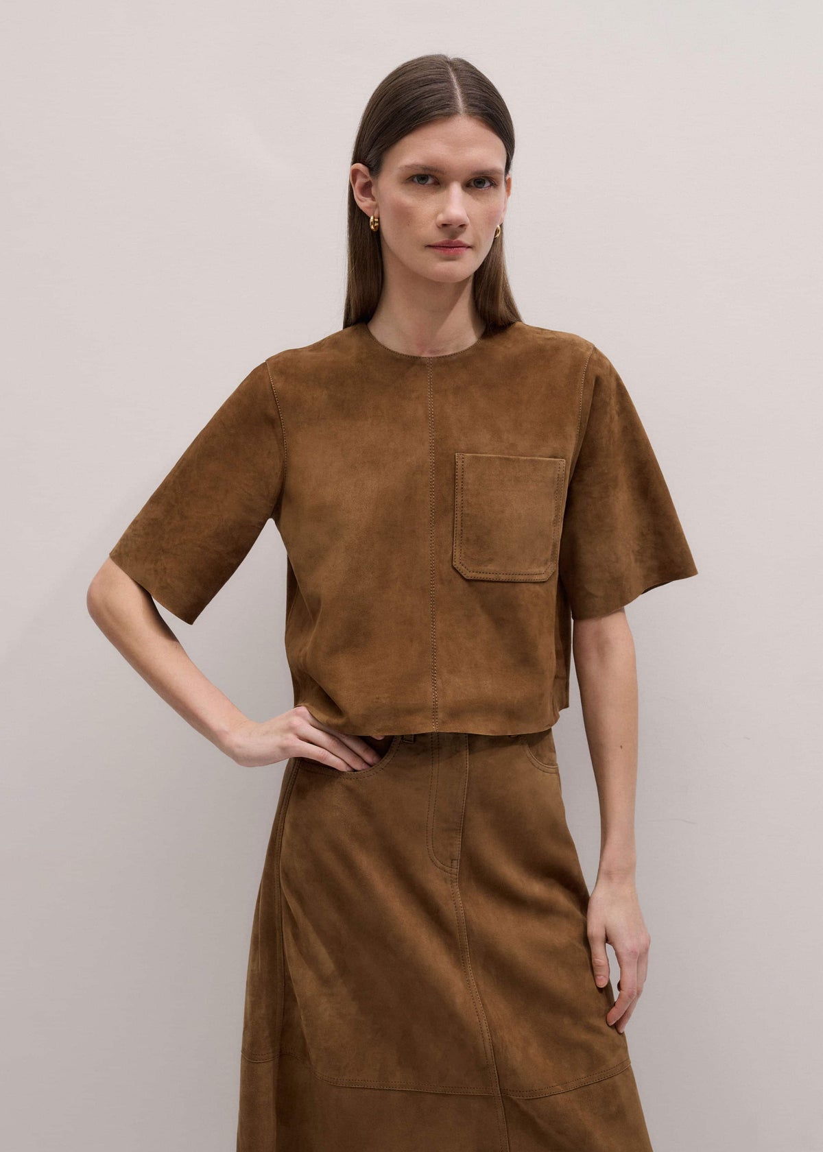 ME+EM Clothing Brown Luxe Boxy T-Shirt
