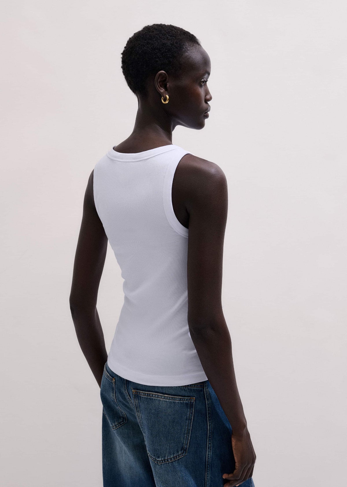 ME+EM Clothing White Ultimate Crew Neck Tank