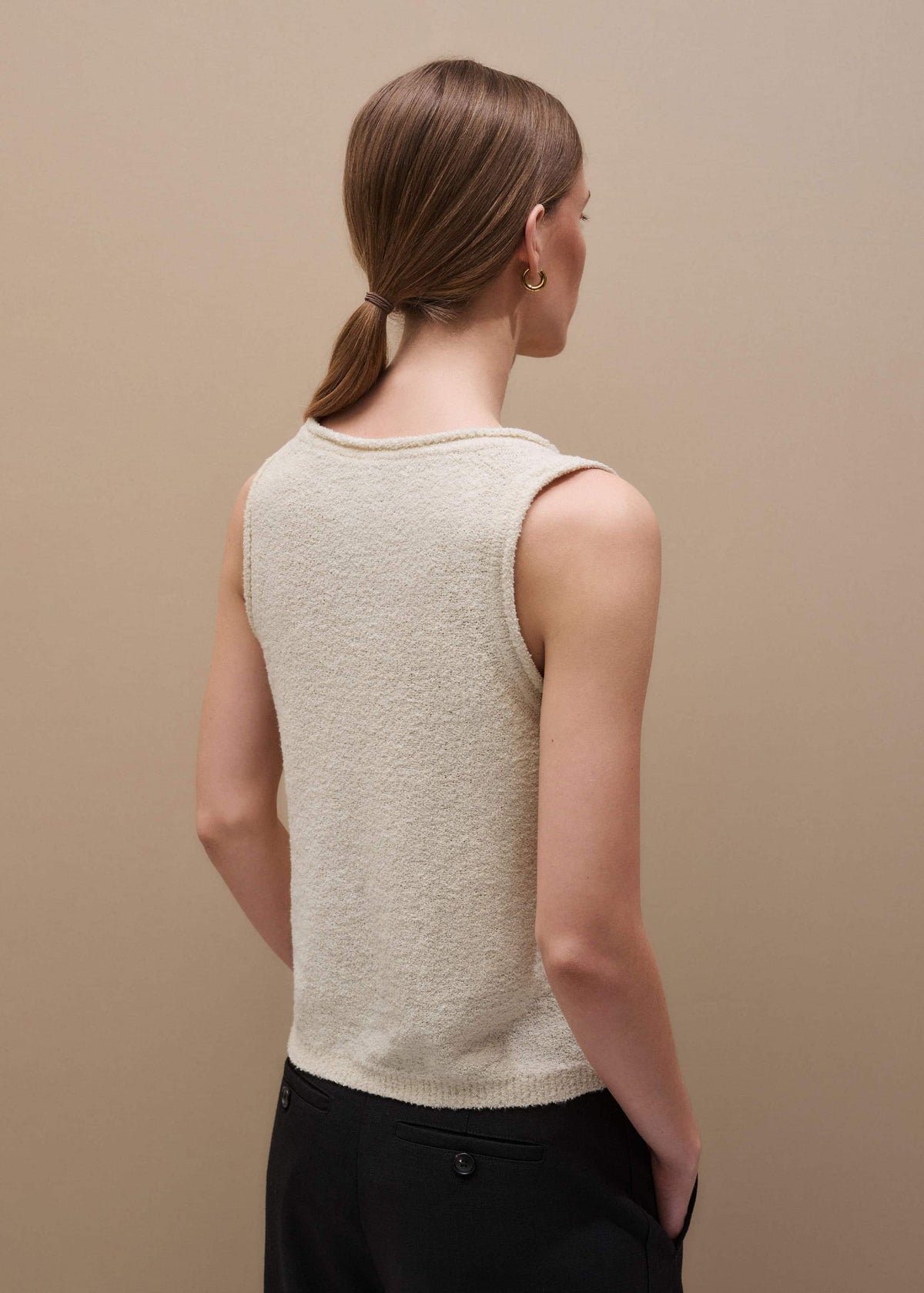 ME+EM Clothing Cream Slim Knit Tank Top