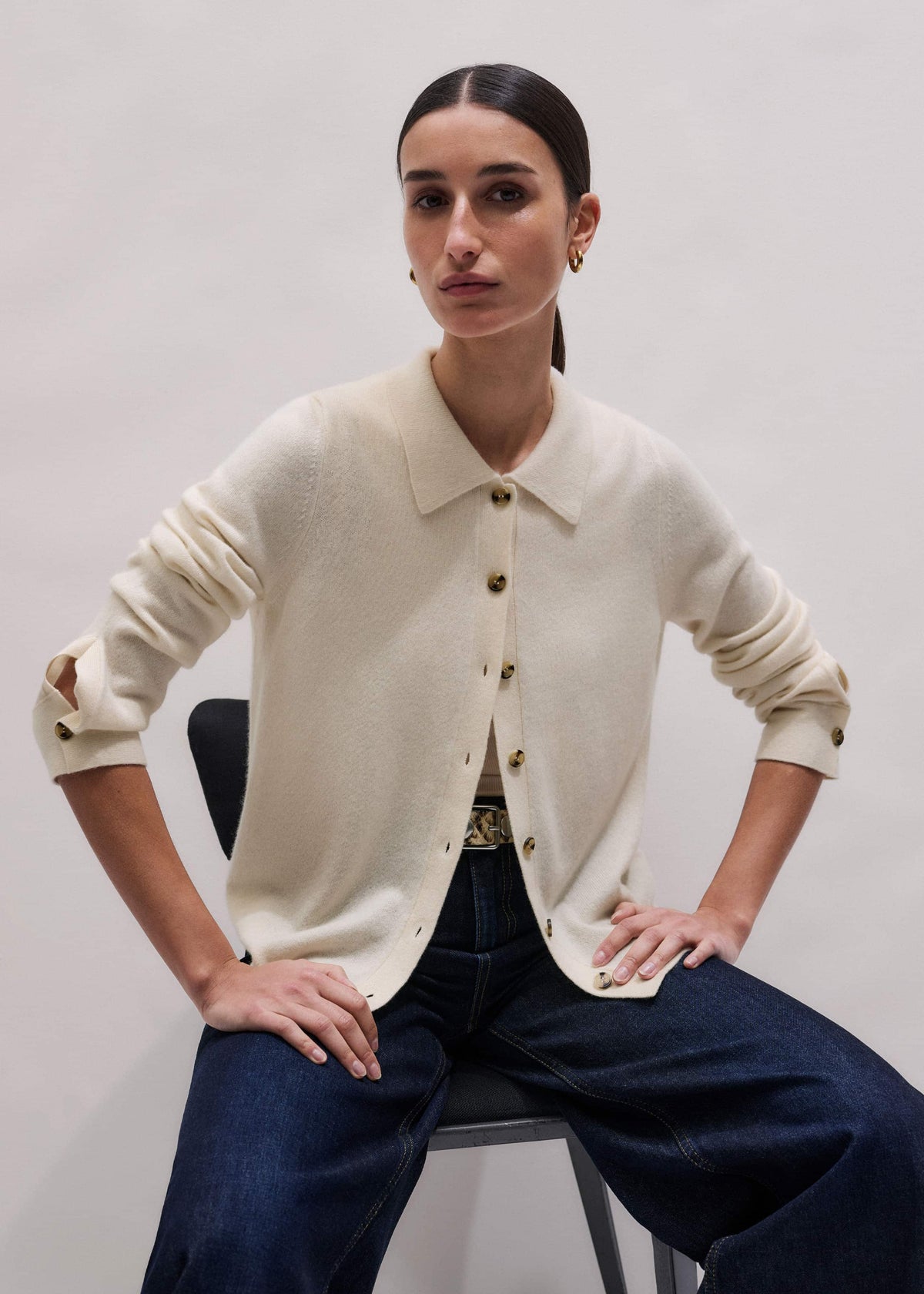ME+EM Clothing Cream Relaxed Knit Shirt