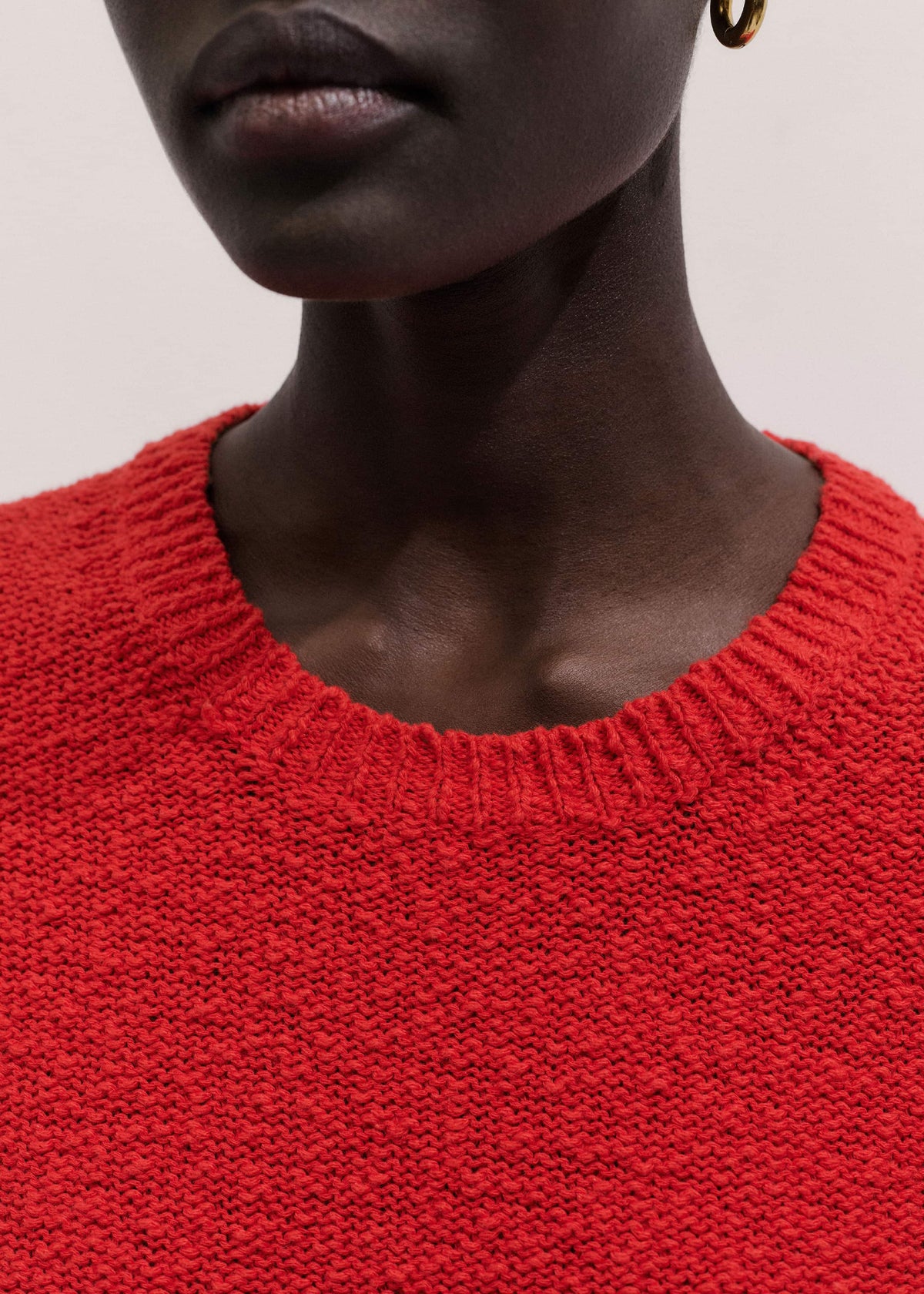 ME+EM Clothing Red Bouclé Straight Baby Tee