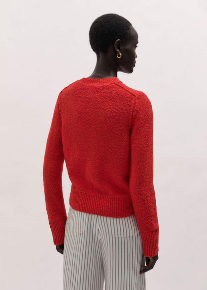 ME+EM Clothing Red Bouclé Straight Knit Cardigan