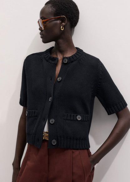 ME+EM Clothing Black Straight Knit Cardigan
