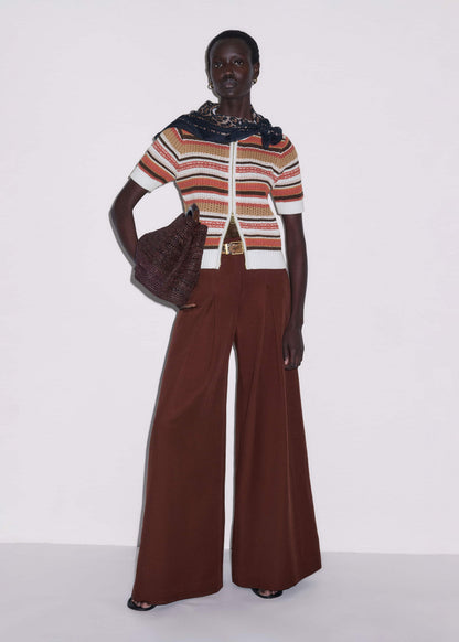 ME+EM Clothing Cinnamon Brown Double Zip Knit Tee