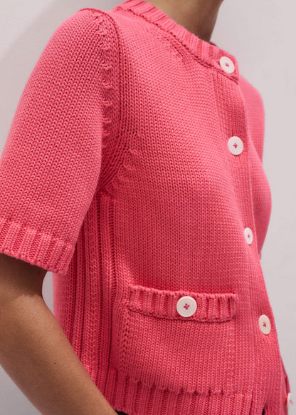 ME+EM Clothing Pink Straight Knit Cardigan