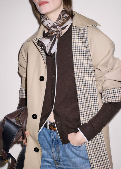 ME+EM Clothing Brown Barely There Contrast Slim Cardigan