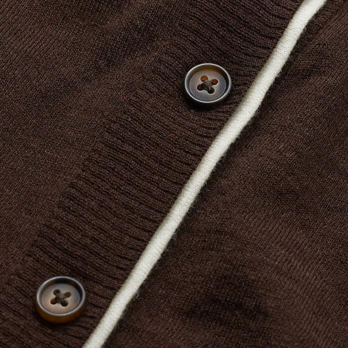 ME+EM Clothing Brown Barely There Contrast Slim Cardigan