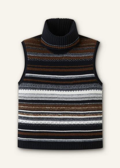 ME+EM Clothing Black Textured Stitch Straight Sweater Vest + Snood