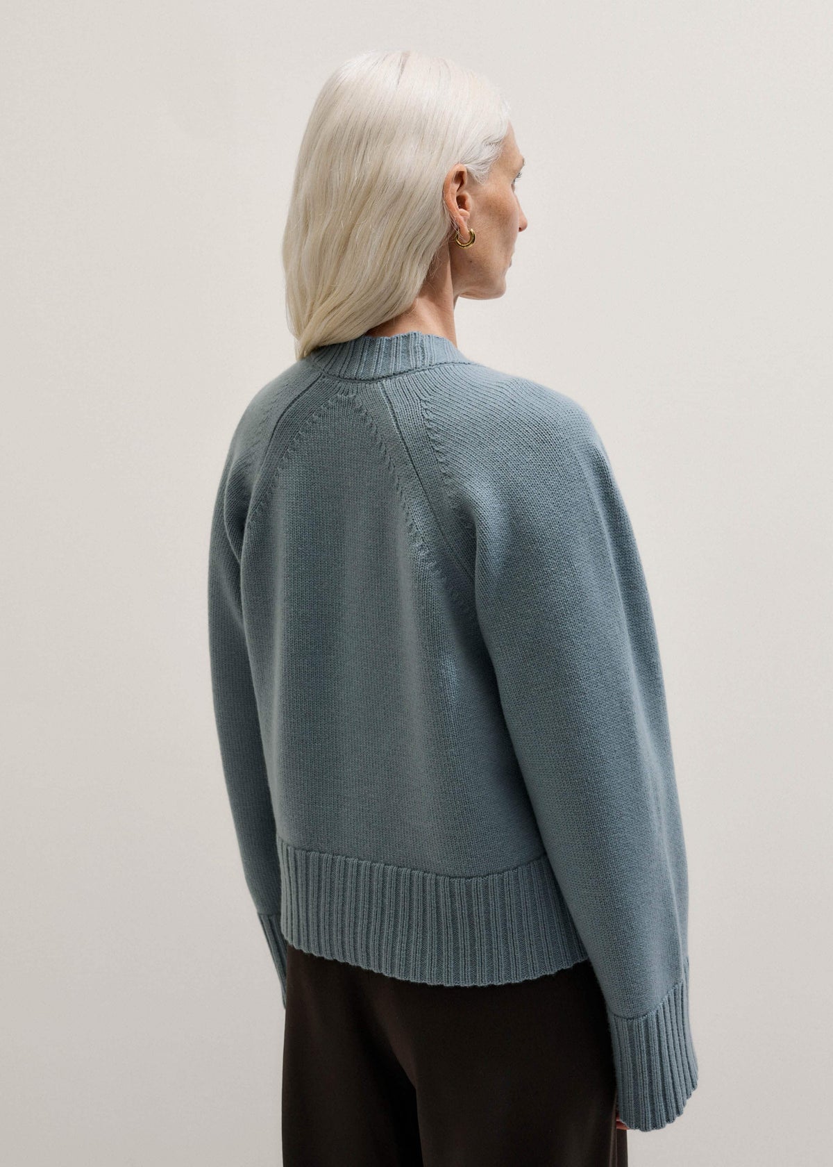 ME+EM Clothing Blue V-Neck Relaxed Raglan Cardigan