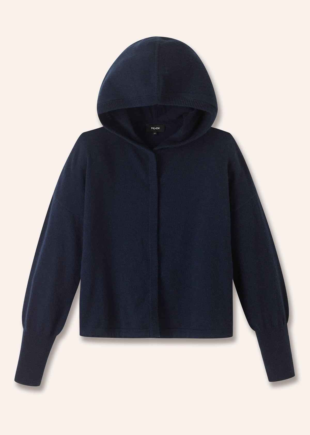 ME+EM Clothing Dark Navy Cashmere Drop Shoulder Box Crop Hoodie