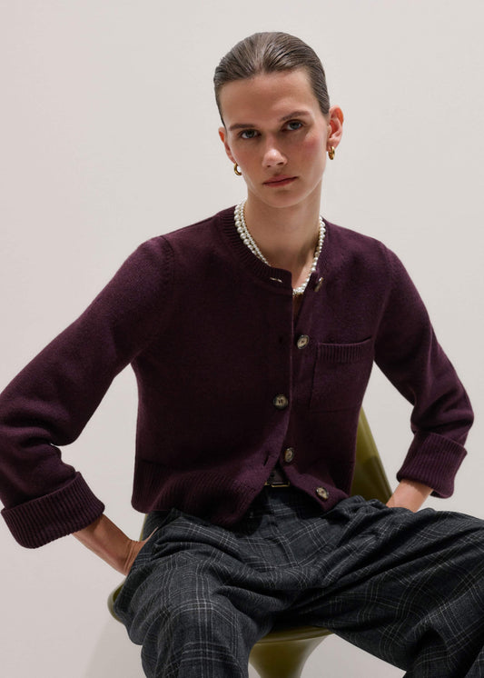 ME+EM Clothing Red Button-Through Straight Cardigan