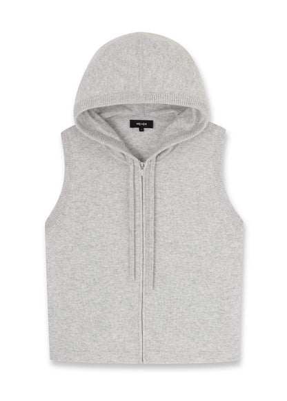 ME+EM Clothing Gray Cashmere Sleeveless Relaxed Zip Hoodie