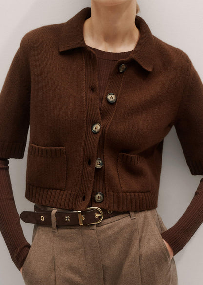 ME+EM Clothing Brown Barely There Sweater