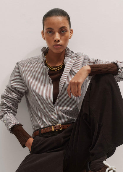 ME+EM Clothing Brown Barely There Sweater