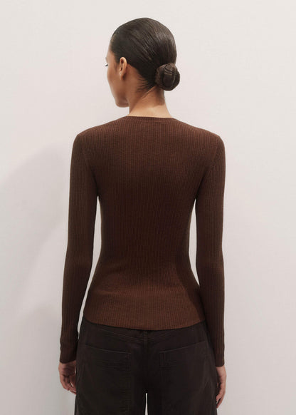 ME+EM Clothing Brown Barely There Sweater