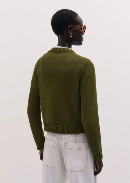ME+EM Clothing Olive Green Straight Crop Cardigan