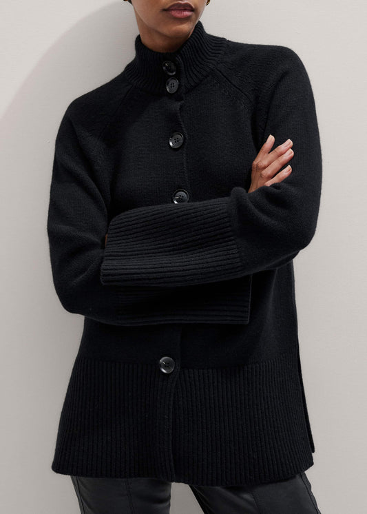 ME+EM Clothing Black Button-Through Longline Cardigan
