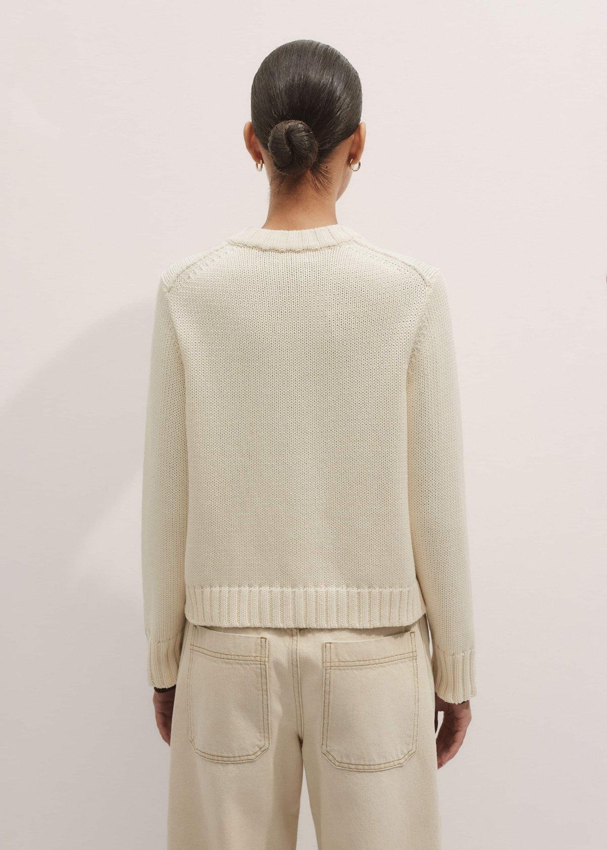 ME+EM Clothing Cream Bracelet Sleeve Cropped Cardigan
