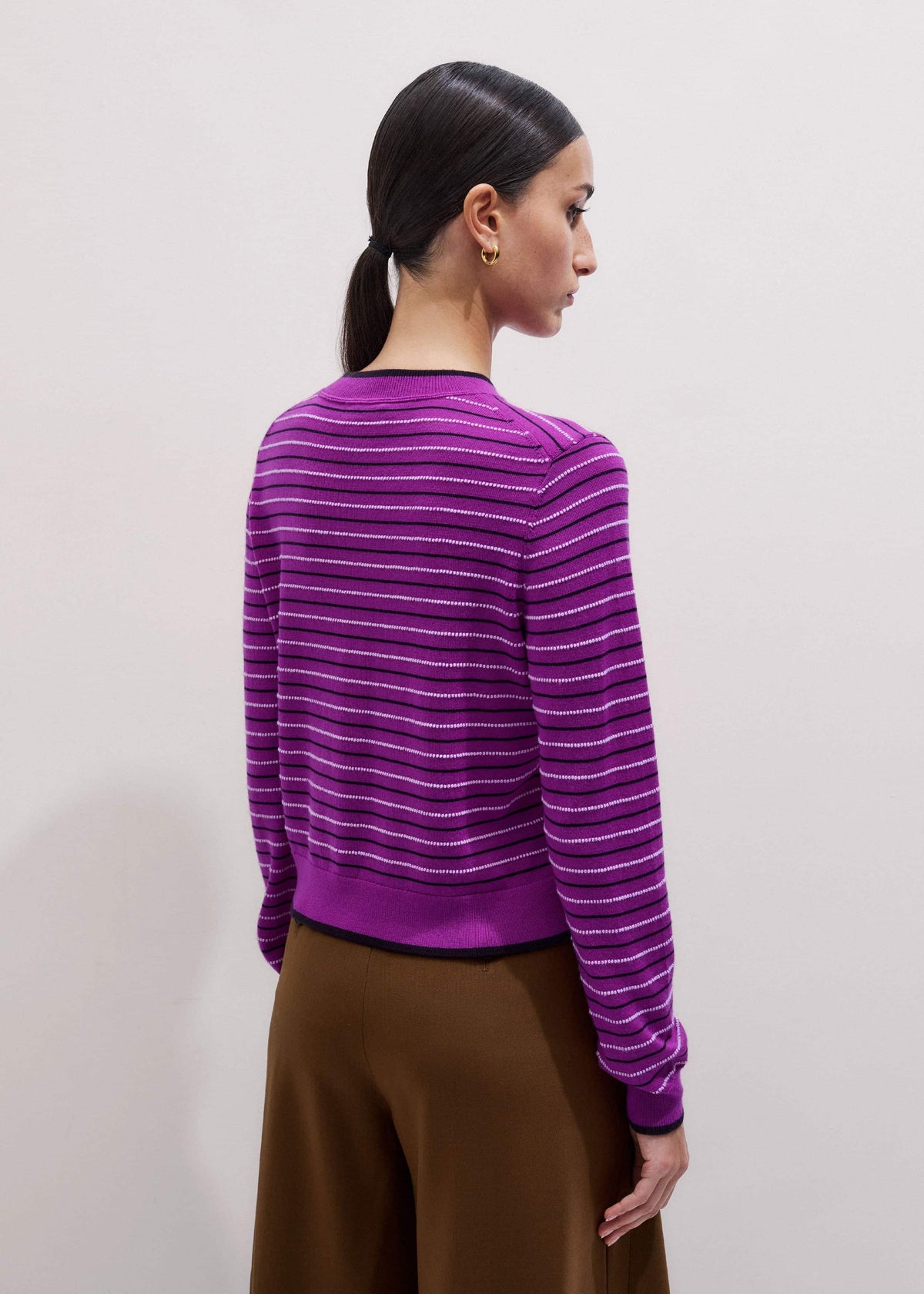 ME+EM Clothing Textured Stripe Straight Sweater
