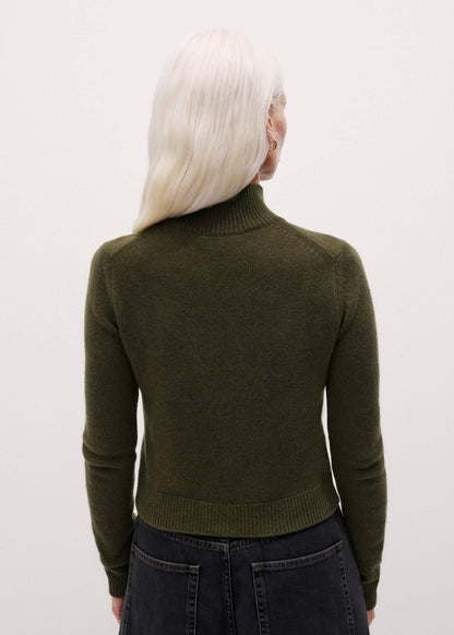 ME+EM Clothing Olive Green High Neck Crop Sweater