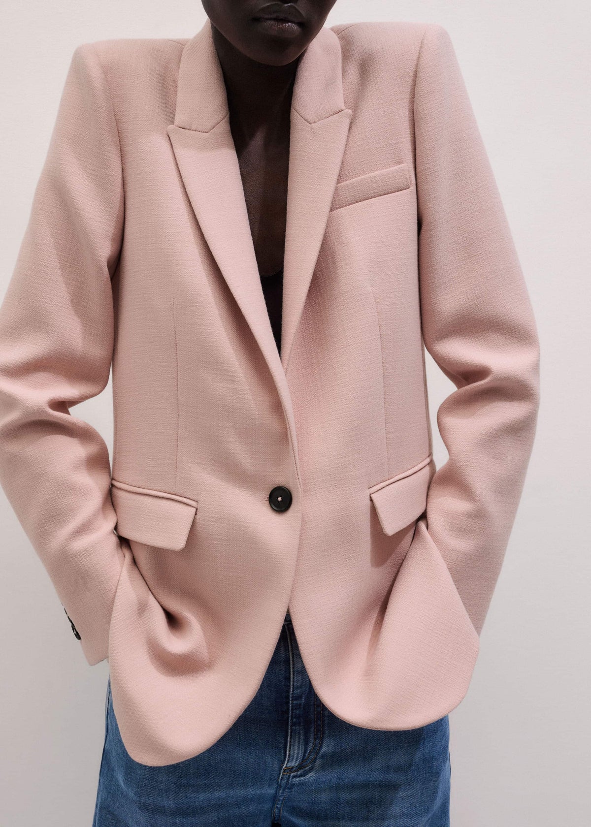 ME+EM Clothing Pink Sharp Shoulder Blazer